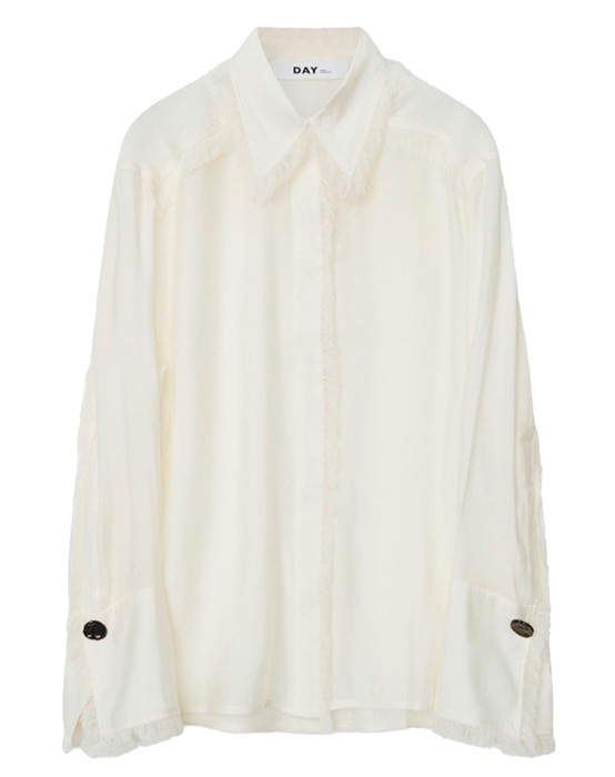 Havanna Sheer Fringes Skjorte